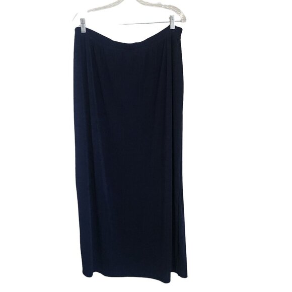 Giorgio Fiorlini Collection Slinky Skirt Size 22/24 Elastic Waist Stretch Blue - Picture 1 of 11